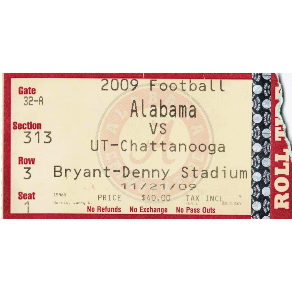 3 2009 University of Alabama Ticket Stubs Football Basketball Championship Year